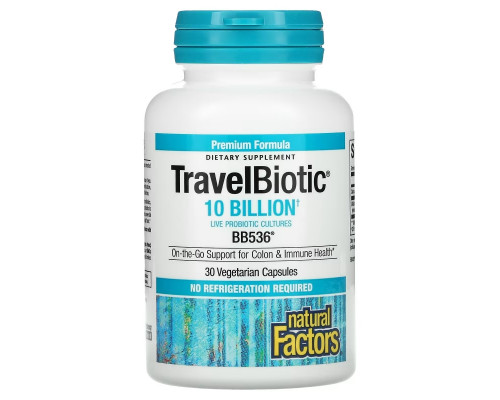 Natural Factors, Travel Biotic, BB536, 10 Billion, 30 Vegetarian Capsules Natural Factors, Travel Biotic, BB536, 10 Billion, 30 Vegetarian Capsules
