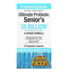 Пребиотики и пробиотики Natural Factors, Ultimate Probiotic, для пожилых людей, 35 млрд КОЕ, 30 вегетарианских капсул