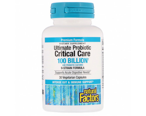 Natural Factors, Ultimate Probiotic Critical Care, 100 Billion CFU, 30 Vegetarian Capsules Natural Factors, Ultimate Probiotic Critical Care, 100 Billion CFU, 30 Vegetarian Capsules