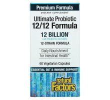 Natural Factors, Ultimate Probiotic, 12/12 Formula, 12 Billion, 60 Vegetarian Capsules