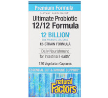 Natural Factors, Пробиотик максимального действия, формула 12/12, 120 вегетарианских капсул