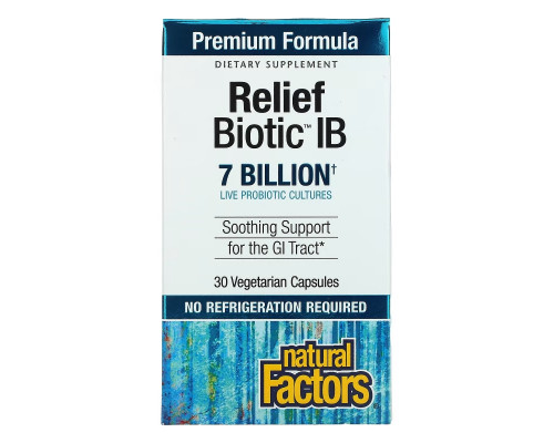 Natural Factors, ReliefBiotic IB, 7 Billion, 30 Vegetarian Capsules Natural Factors, ReliefBiotic IB, 7 Billion, 30 Vegetarian Capsules