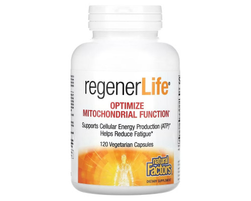 Natural Factors, RegenerLife, Optimize Mitochondrial Function, 120 Vegetarian Capsules Natural Factors, RegenerLife, Optimize Mitochondrial Function, 120 Vegetarian Capsules