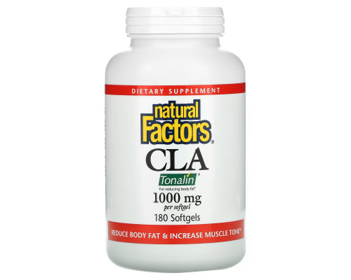 Natural Factors, CLA, Conjugated Linoleic Acid Blend, 1,000 mg, 180 Softgels Natural Factors, CLA, Conjugated Linoleic Acid Blend, 1,000 mg, 180 Softgels