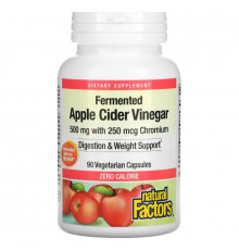 Natural Factors, Fermented Apple Cider Vinegar, 500 mg, 90 Vegetarian Capsules