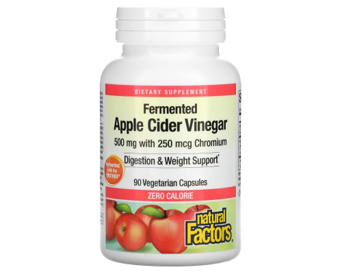 Natural Factors, Fermented Apple Cider Vinegar, 500 mg, 90 Vegetarian Capsules Natural Factors, Fermented Apple Cider Vinegar, 500 mg, 90 Vegetarian Capsules