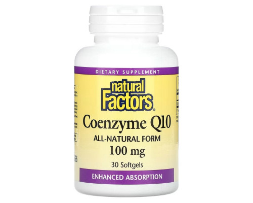 Natural Factors, Coenzyme Q10, 100 mg, 30 Softgels Natural Factors, Coenzyme Q10, 100 mg, 30 Softgels