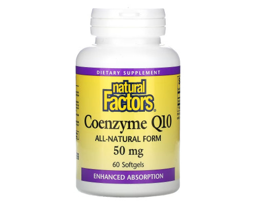 Natural Factors, Coenzyme Q10, 50 mg, 60 Softgels Natural Factors, Coenzyme Q10, 50 mg, 60 Softgels