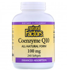 Natural Factors, Коэнзим Q10, 100 мг, 240 мягких таблеток