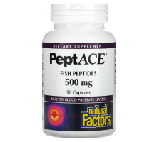Natural Factors, пептиды рыбы, 500 мг, 90 Капсул