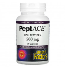 Natural Factors, пептиды рыбы, 500 мг, 90 Капсул