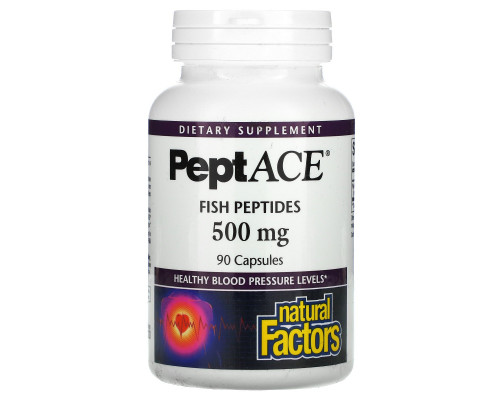 Natural Factors, пептиды рыбы, 500 мг, 90 Капсул Natural Factors, пептиды рыбы, 500 мг, 90 Капсул