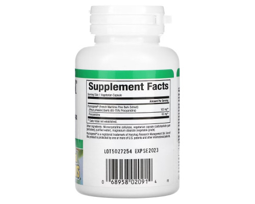 Natural Factors, Pycnogenol, 100 мг, 30 вегетарианских капсул Natural Factors, Pycnogenol, 100 мг, 30 вегетарианских капсул