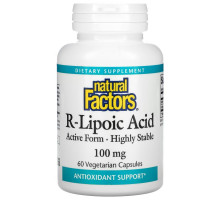 Natural Factors, R-Lipoic Acid, 100 mg, 60 Vegetarian Capsules