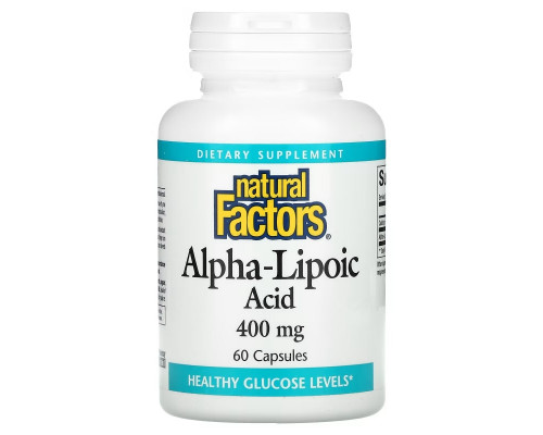 Natural Factors, Alpha-Lipoic Acid, 400 mg, 60 Capsules Natural Factors, Alpha-Lipoic Acid, 400 mg, 60 Capsules