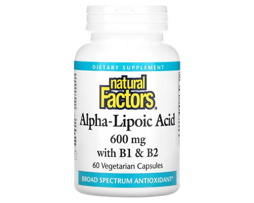 Natural Factors, Alpha-Lipoic Acid with B1 & B2, 600 mg, 60 Vegetarian Capsules