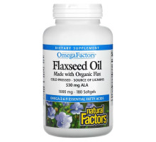 Natural Factors, OmegaFactors, Flaxseed Oil, 1,000 mg , 180 Softgels