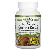 Natural Factors, GarlicRich, Super Strength Garlic + Reishi, 120 Delayed Release Vegetarian Capsules