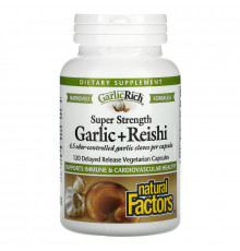 Natural Factors, GarlicRich, Super Strength Garlic + Reishi, 120 Delayed Release Vegetarian Capsules