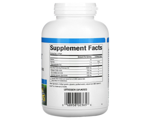Natural Factors, OmegaFactors, Ultra Prim, Масло примулы вечерней, 1000 мг, 180 гелевых капсул Natural Factors, OmegaFactors, Ultra Prim, Масло примулы вечерней, 1000 мг, 180 гелевых капсул