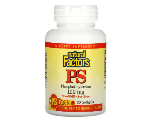 Natural Factors, PS, Phosphatidylserine, 100 mg, 30 Softgels Natural Factors, PS, Phosphatidylserine, 100 mg, 30 Softgels