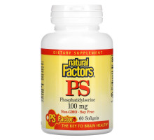 Natural Factors, Фосфатидилсерин 100 мг, 60 гелевых капсул