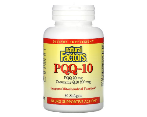 Natural Factors, PQQ-10, PQQ 20 mg, CoQ10 200 mg, 30 Softgels Natural Factors, PQQ-10, PQQ 20 mg, CoQ10 200 mg, 30 Softgels