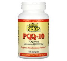 Natural Factors, PQQ-10, PQQ 20 mg, CoQ10 200 mg, 60 Softgels