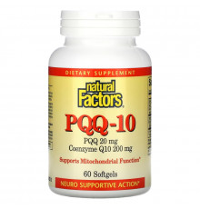 Natural Factors, PQQ-10, PQQ 20 mg, CoQ10 200 mg, 60 Softgels