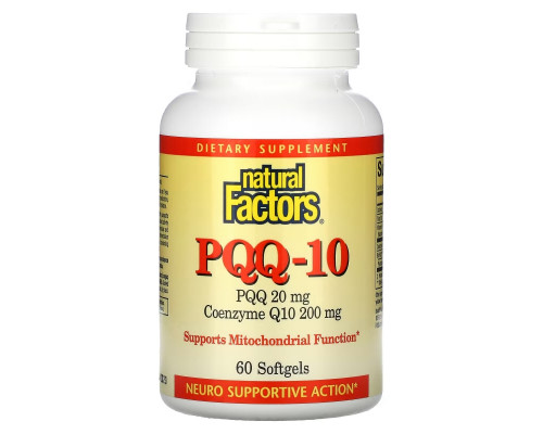 Natural Factors, PQQ-10, PQQ 20 mg, CoQ10 200 mg, 60 Softgels Natural Factors, PQQ-10, PQQ 20 mg, CoQ10 200 mg, 60 Softgels