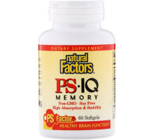 Natural Factors, PS• IQ, фосфатидилсерин и незаменимые жирные кислоты для памяти, 60 капсул