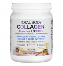 Natural Factors, Total Body Collagen, Bioactive Peptides, Orange, 100 mg, 1 lb 1 oz (500 g)