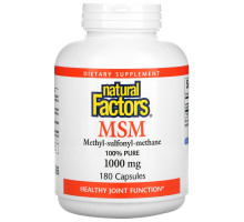 Natural Factors, МСМ, Метил-сульфонил-метан, 1 000 мг, 180 капсул