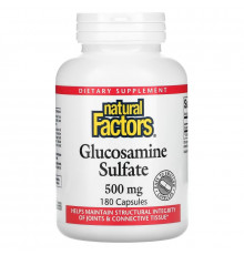 Natural Factors, Glucosamine Sulfate, 500 mg, 180 Capsules