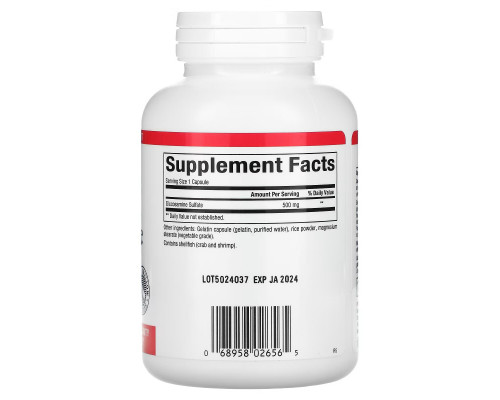 Natural Factors, Glucosamine Sulfate, 500 mg, 180 Capsules Natural Factors, Glucosamine Sulfate, 500 mg, 180 Capsules