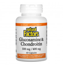 Natural Factors, Glucosamine & Chondroitin, 500 mg/400 mg, 60 Capsules