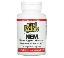Natural Factors, NEM, натуральная оболочка из яичной скорлупы, 30 вегетарианских капсул