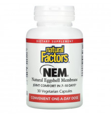 Natural Factors, NEM, натуральная оболочка из яичной скорлупы, 30 вегетарианских капсул