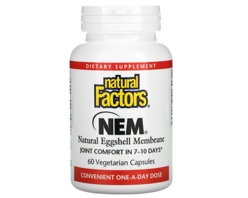 Natural Factors, NEM, Natural Eggshell Membrane, 60 Vegetarian Capsules Natural Factors, NEM, Natural Eggshell Membrane, 60 Vegetarian Capsules