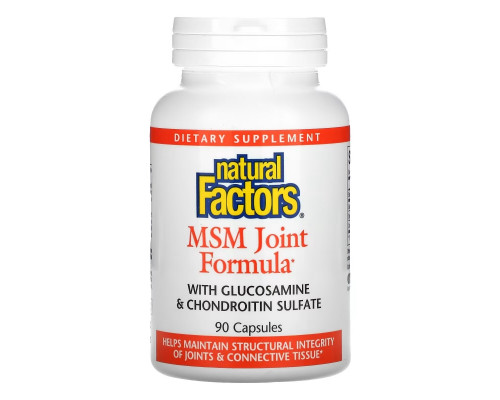 Natural Factors, MSM Joint Formula with Glucosamine & Chondroitin Sulfate, 90 Capsules Natural Factors, MSM Joint Formula with Glucosamine & Chondroitin Sulfate, 90 Capsules