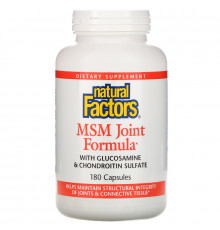 Natural Factors, MSM формула для суставов, 180 капсул