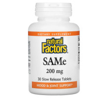 Natural Factors, SAMe (Disulfate Tosylate), 200 mg, 30 Slow Release Tablets