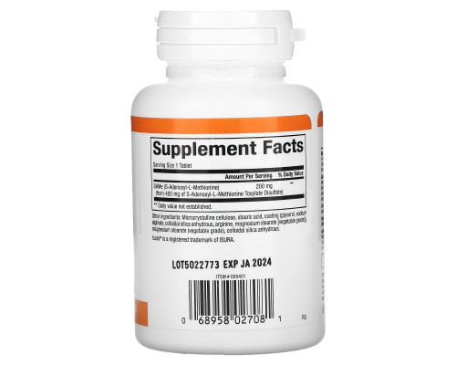 Natural Factors, SAM-e (S-Adenosyl-L-Methionine), ISO-актив, 200 мг, 60 таблеток в кишечнорастворимой оболочке Natural Factors, SAM-e (S-Adenosyl-L-Methionine), ISO-актив, 200 мг, 60 таблеток в кишечнорастворимой оболочке