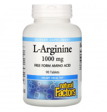 Natural Factors, L-Arginine, 1,000 mg, 90 Tablets