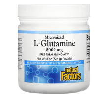 Natural Factors, Micronized L-Glutamine Powder, 5,000 mg , 8 oz (226 g)