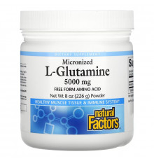 Natural Factors, Micronized L-Glutamine Powder, 5,000 mg , 8 oz (226 g)