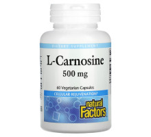 Natural Factors, L-Carnosine, 500 mg, 60 Vegetarian Capsules