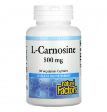 Natural Factors, L-Carnosine, 500 mg, 60 Vegetarian Capsules