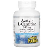 Natural Factors, Acetyl-L-Carnitine, 500 mg, 120 Vegetarian Capsules