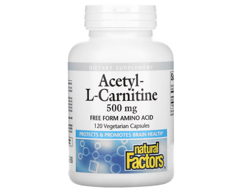 Natural Factors, Acetyl-L-Carnitine, 500 mg, 120 Vegetarian Capsules
